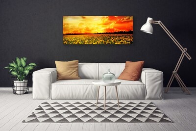 Bild canvas Äng Solrosor Blommor