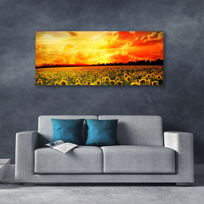 Bild canvas Äng Solrosor Blommor