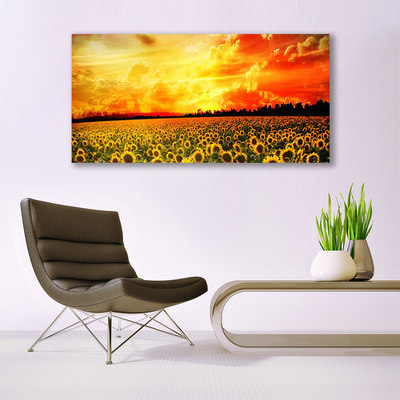 Bild canvas Äng Solrosor Blommor