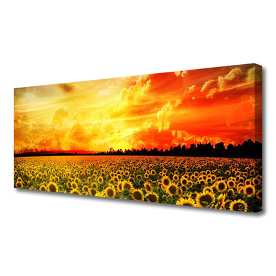 Bild canvas Äng Solrosor Blommor