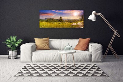 Fototryck canvas Berg äng natur himmel