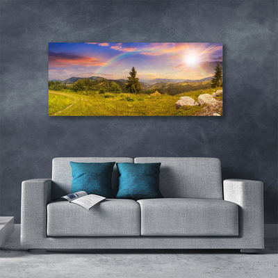 Fototryck canvas Berg äng natur himmel