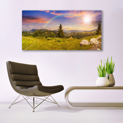 Fototryck canvas Berg äng natur himmel