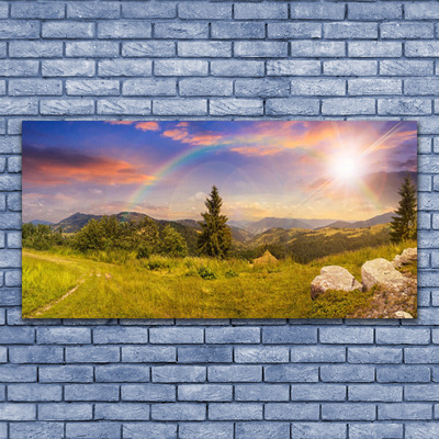 Fototryck canvas Berg äng natur himmel