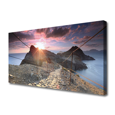 Fototryck canvas Mountains Path Cliff West