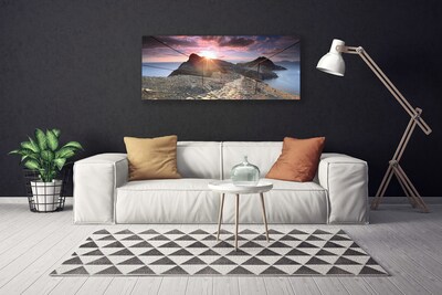 Fototryck canvas Mountains Path Cliff West