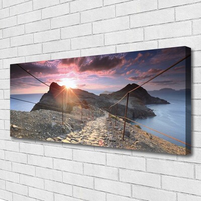 Fototryck canvas Mountains Path Cliff West