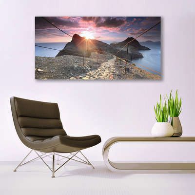 Fototryck canvas Mountains Path Cliff West