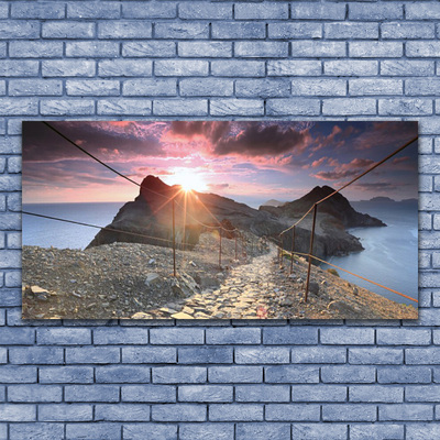 Fototryck canvas Mountains Path Cliff West