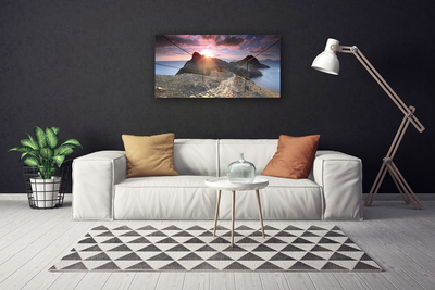 Fototryck canvas Mountains Path Cliff West