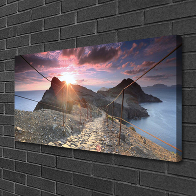 Fototryck canvas Mountains Path Cliff West