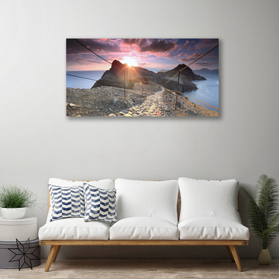 Fototryck canvas Mountains Path Cliff West