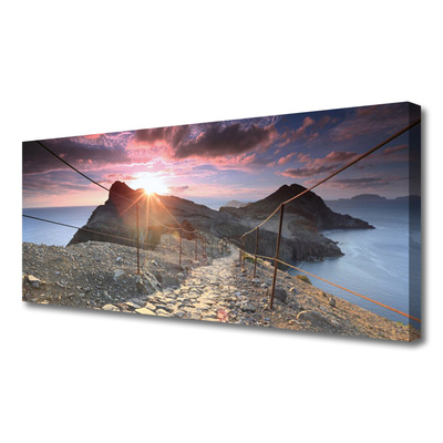 Fototryck canvas Mountains Path Cliff West