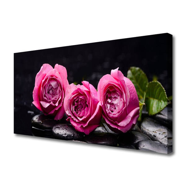 Fototryck canvas Roses Stones Zen Spa Nature