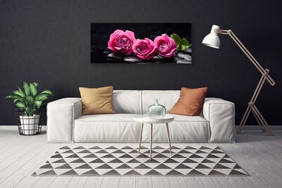 Fototryck canvas Roses Stones Zen Spa Nature