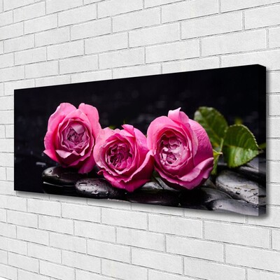 Fototryck canvas Roses Stones Zen Spa Nature