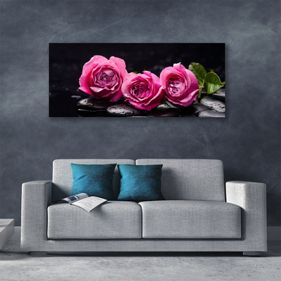 Fototryck canvas Roses Stones Zen Spa Nature