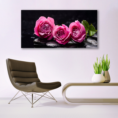 Fototryck canvas Roses Stones Zen Spa Nature