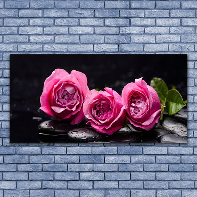 Fototryck canvas Roses Stones Zen Spa Nature