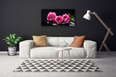 Fototryck canvas Roses Stones Zen Spa Nature