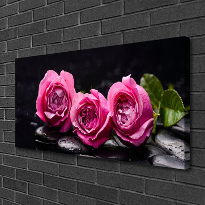 Fototryck canvas Roses Stones Zen Spa Nature