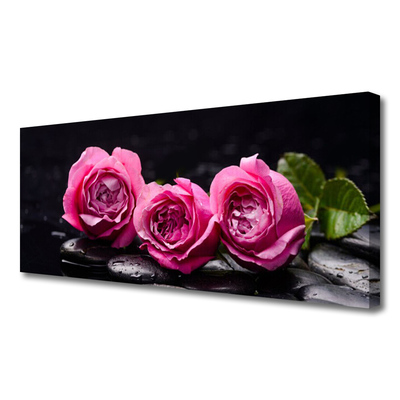 Fototryck canvas Roses Stones Zen Spa Nature