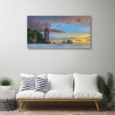 Fototryck canvas Havet bergslandskap