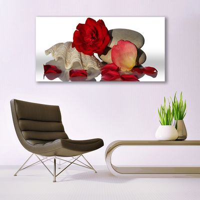 Fototryck canvas Rosblad Stilleben