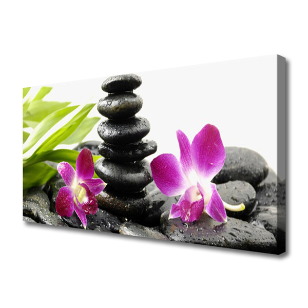 Canvas bild Zen Spa Orchid stenar