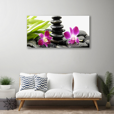 Canvas bild Zen Spa Orchid stenar