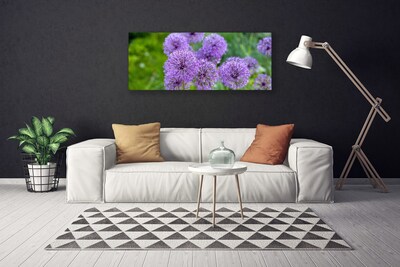 Fototryck canvas Lila blommor äng