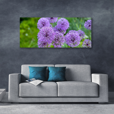 Fototryck canvas Lila blommor äng