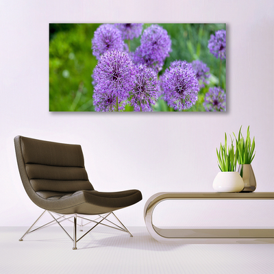 Fototryck canvas Lila blommor äng