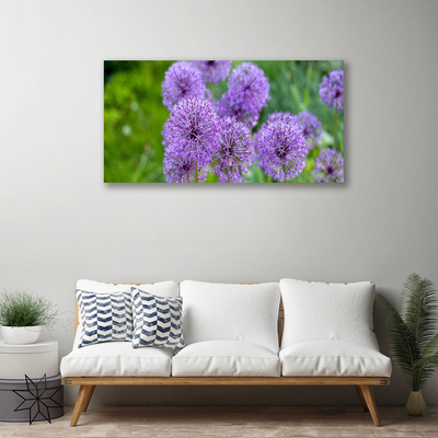 Fototryck canvas Lila blommor äng