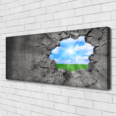 Fototryck canvas Hål sprucken vägg