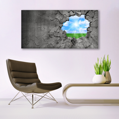 Fototryck canvas Hål sprucken vägg