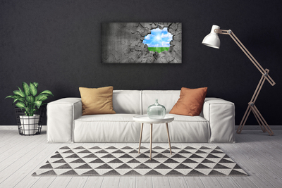 Fototryck canvas Hål sprucken vägg