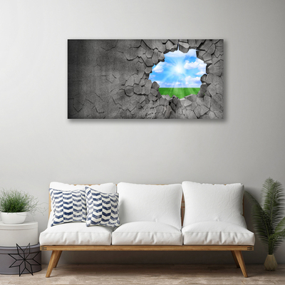 Fototryck canvas Hål sprucken vägg