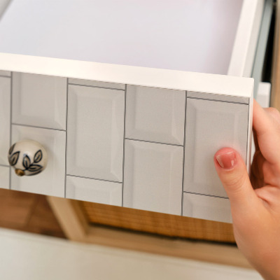 Möbelvinyl Vita kakelplattor