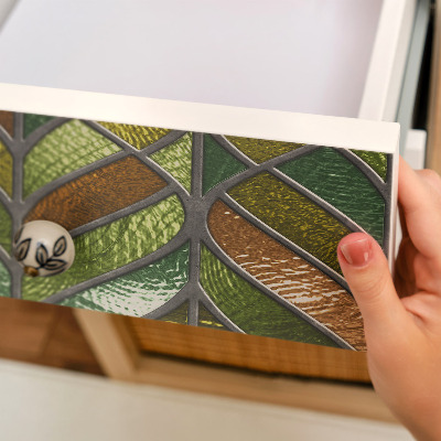 Möbeldekor Målat glas löv