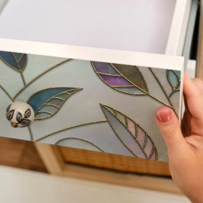 Möbeldekor Målat glas löv