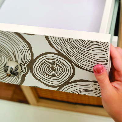 Möbelvinyl Träcirklar