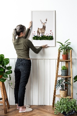 Mossa väggbilder Rådjur bland blommor