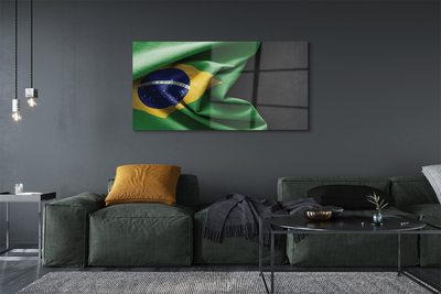 Bild på glas Brasilien flagga