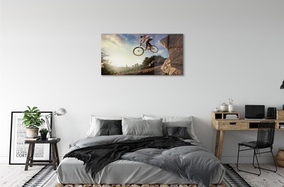 Glasbild Cykel berg moln himmel