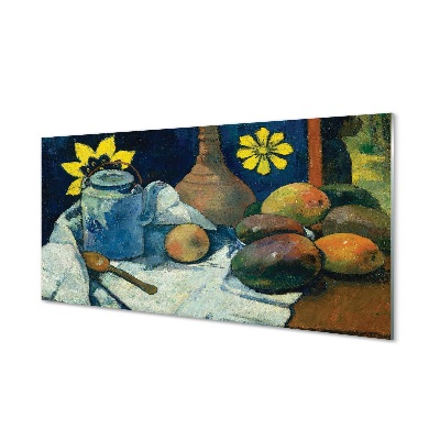 Glastavla Stilleben med en kanna te och frukt - Paul Gauguin