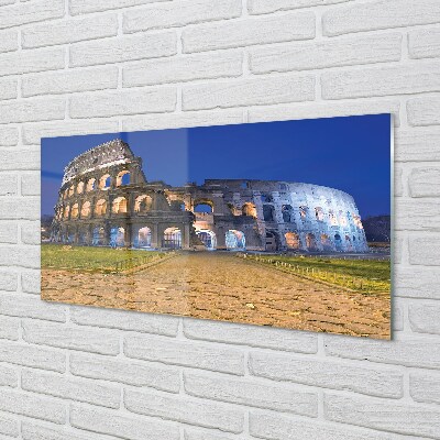 Glastavla foto Rom Sunset Colosseum