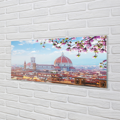 Glas bild Italien katedral panorama natt