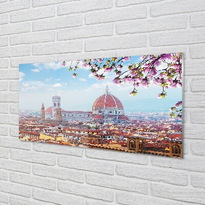 Glas bild Italien katedral panorama natt