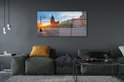 Glasbild Gdańsks gamla stadssoluppgång